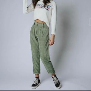 Clad & Cloth Green Corduroy Pants